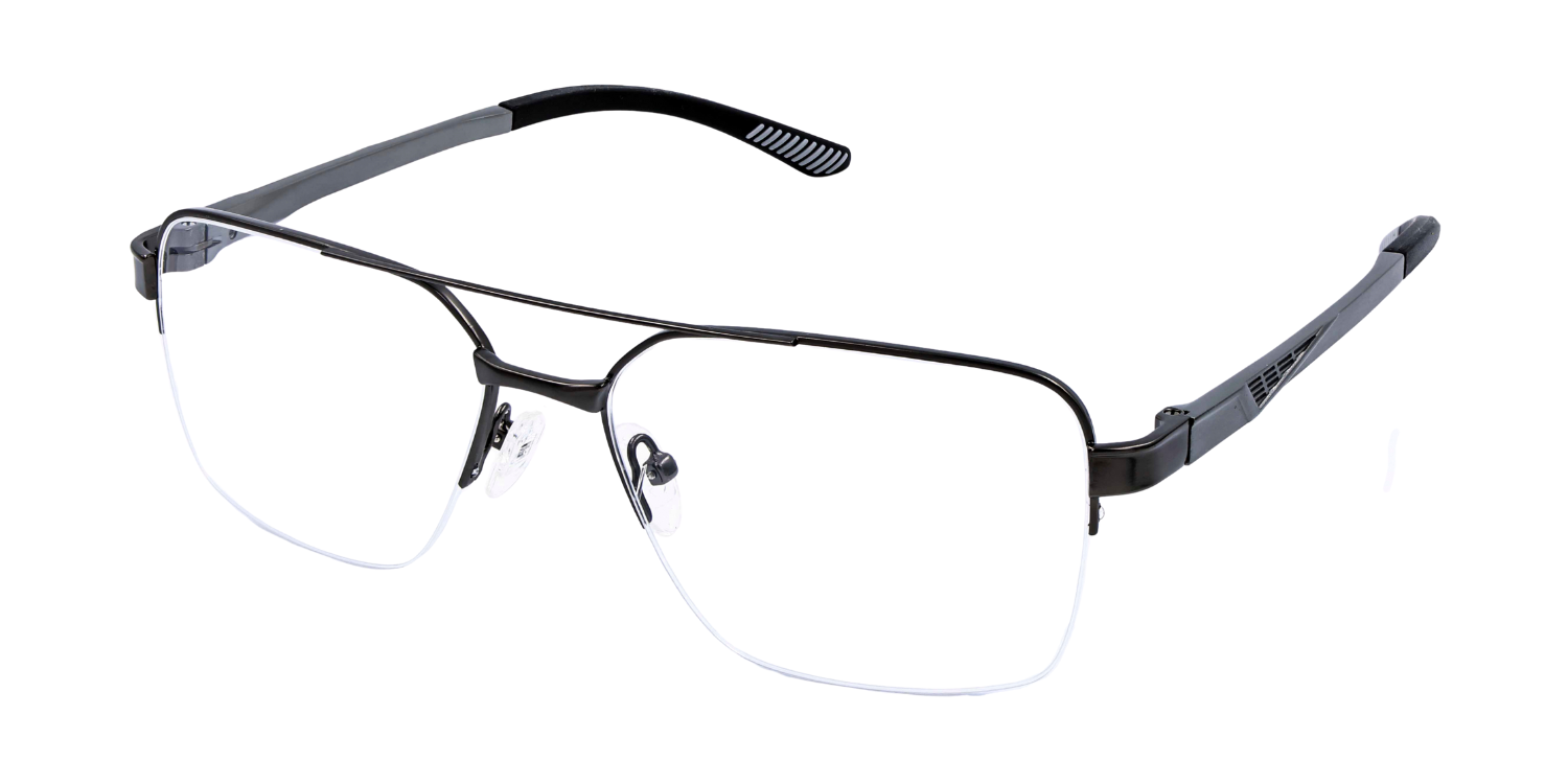 Half Rim Double Bridge Rectangle Classic Eyeglasses M8026