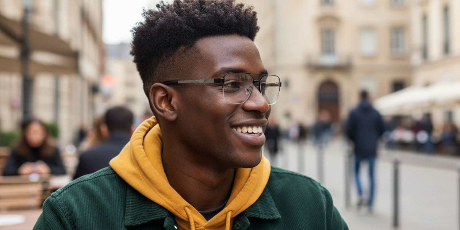 Half Rim Double Bridge Rectangle Classic Eyeglasses M8026