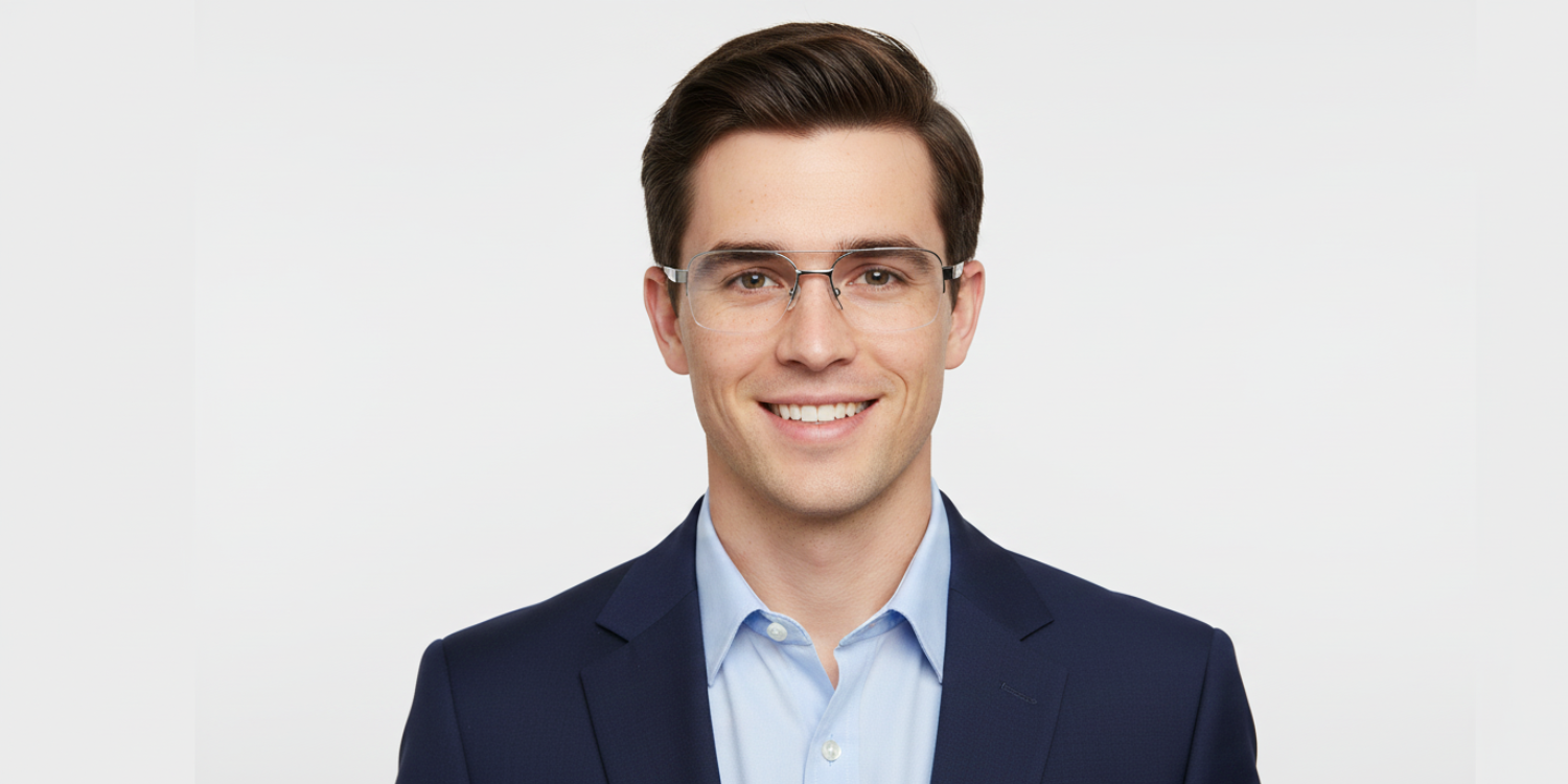 Half Rim Double Bridge Rectangle Classic Eyeglasses M8026