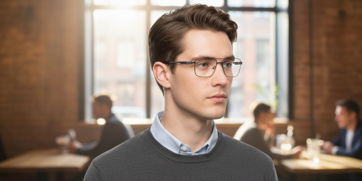 Full Rim Double Bridge Rectangle Classic Eyeglasses M8102