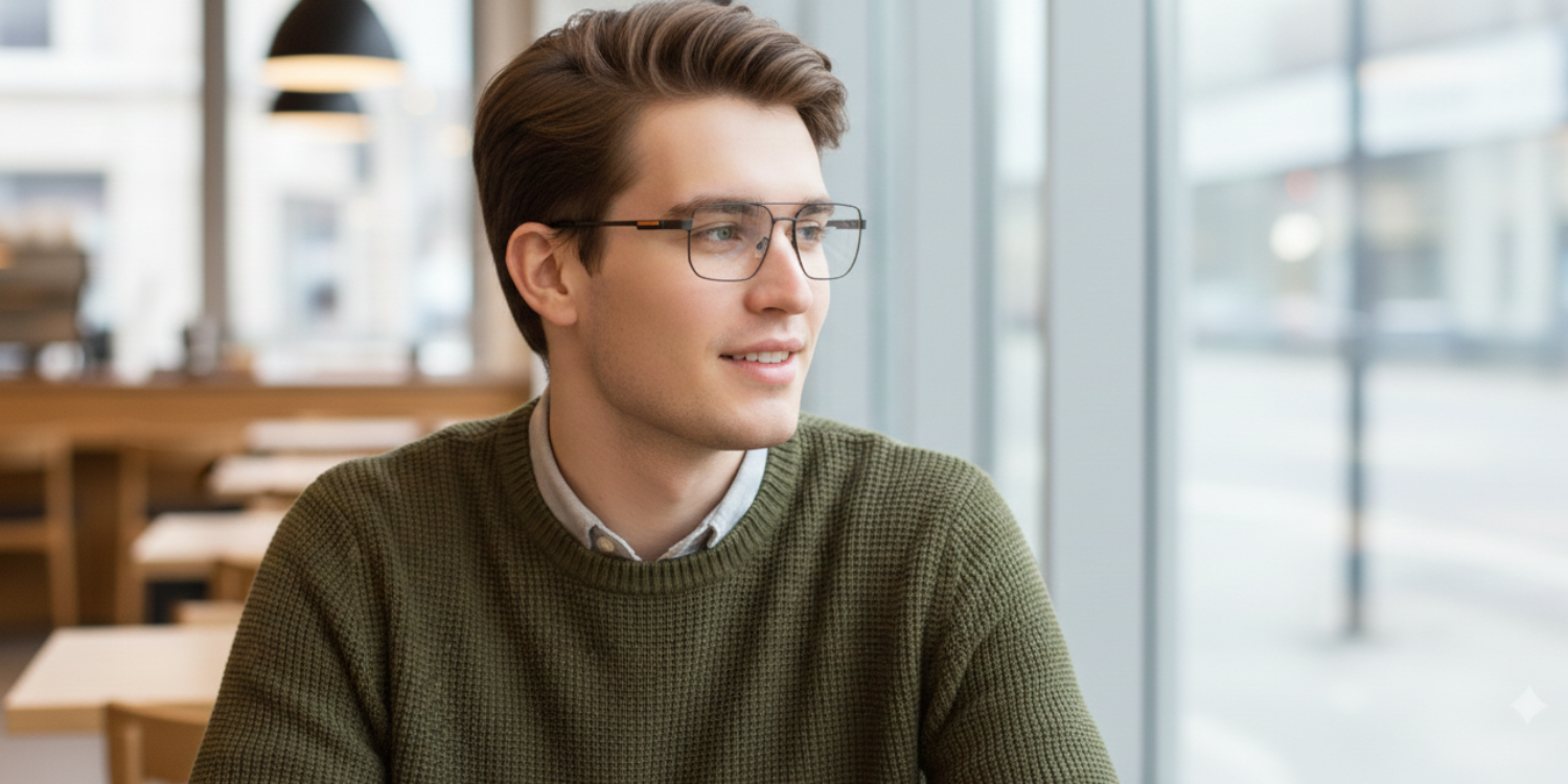 Full Rim Double Bridge Rectangle Classic Eyeglasses M8102