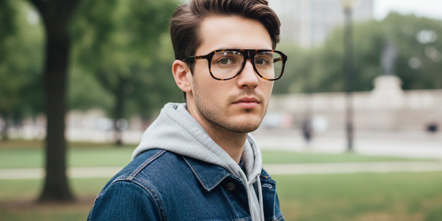 Full Rim Double Bridge Aviator Classic Eyeglasses RD R4379VF