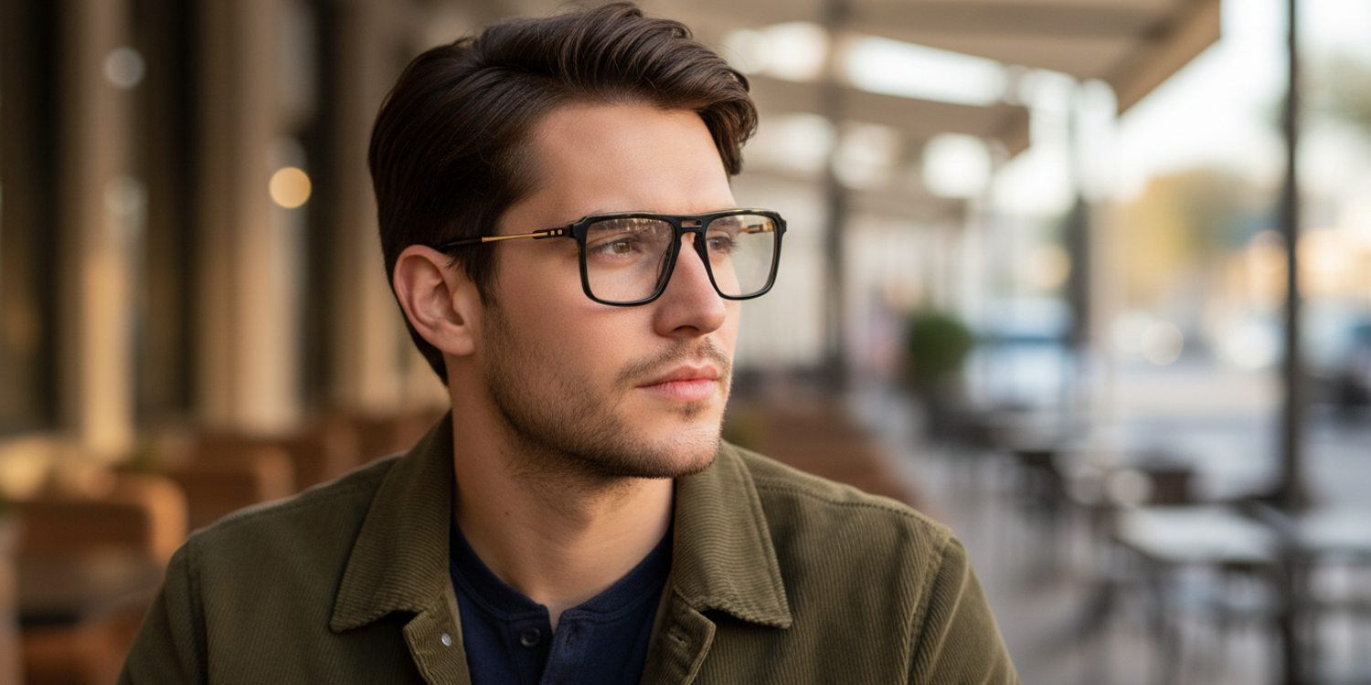 Full Rim Double Bridge Rectangle Classic Eyeglasses RD A10181