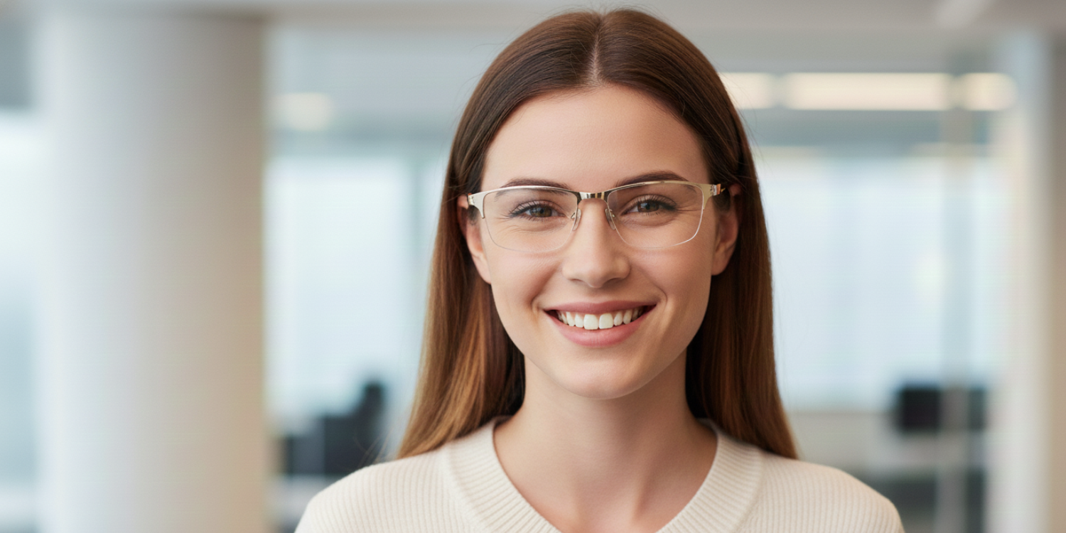 Half Rim Rectangle Classic Eyeglasses R2207