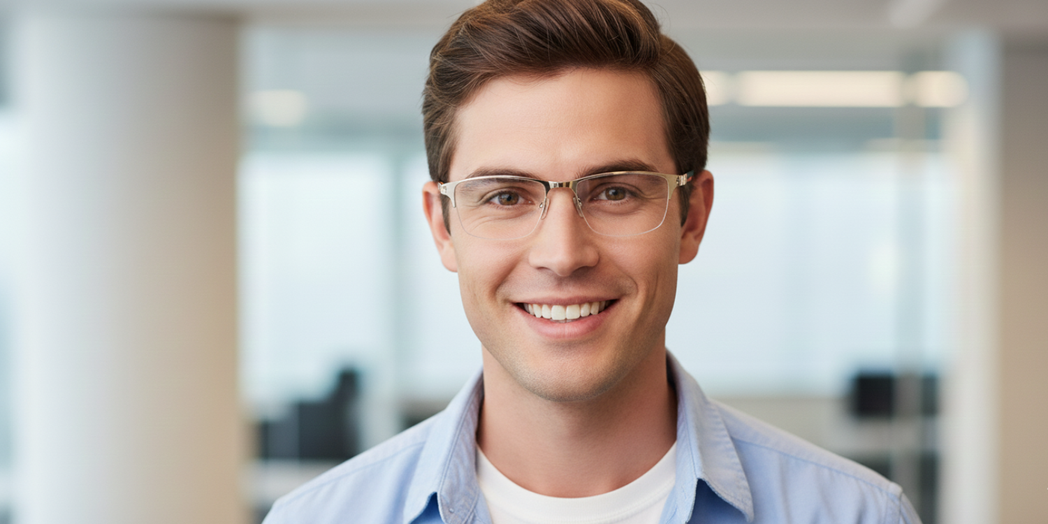 Half Rim Rectangle Classic Eyeglasses R2207