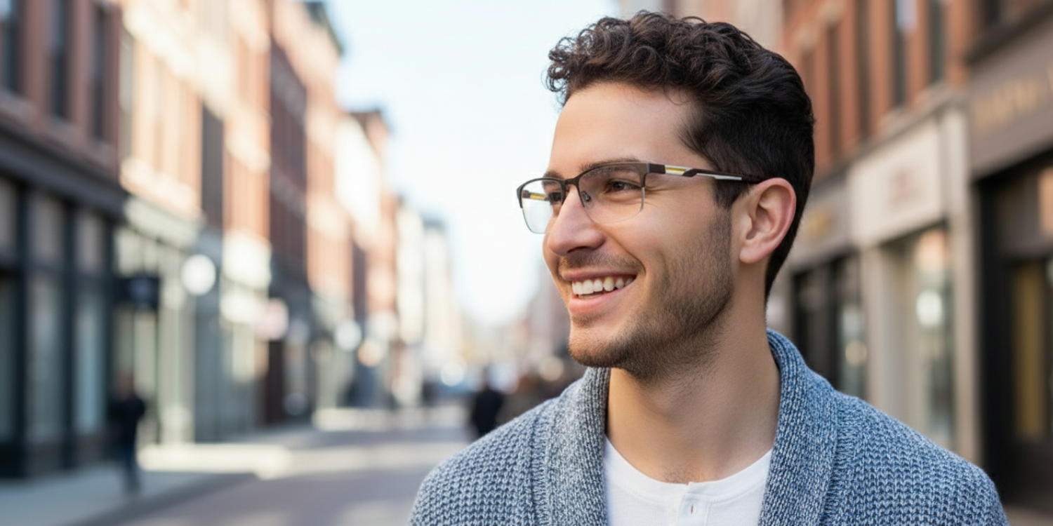 Half Rim Rectangle Classic Eyeglasses R2207